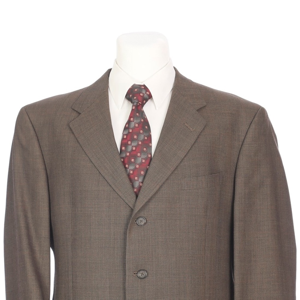 Hart Schaffner Marx Brown Plaid Wool Sport Coat